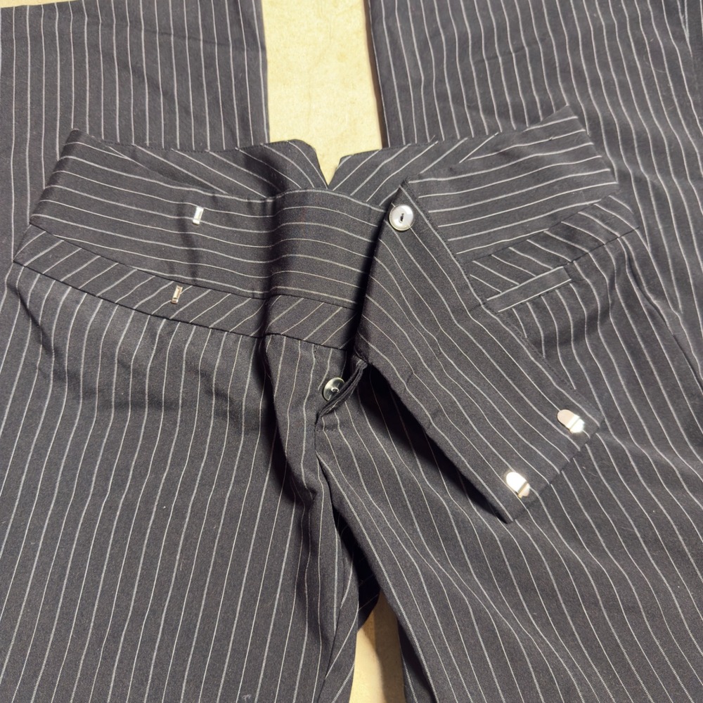 XOXO Vintage Y2K Pinstripe Low Rise Flare Dress Pants - Picture 10 of 11